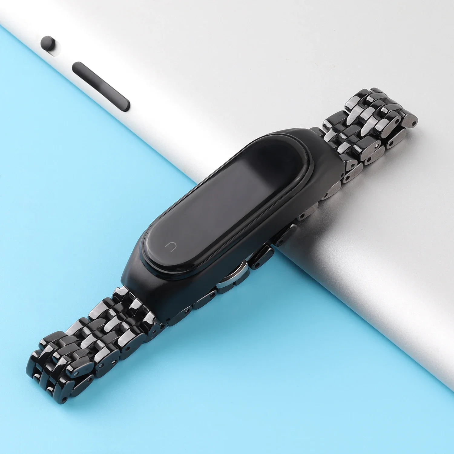 Ceramic＋metal strap for Xiao Mi Band 8 7 6 5 4 3 Stainless Steel Smart Bracelet Wristband For Miband 8 Belt for miband 7 Correa