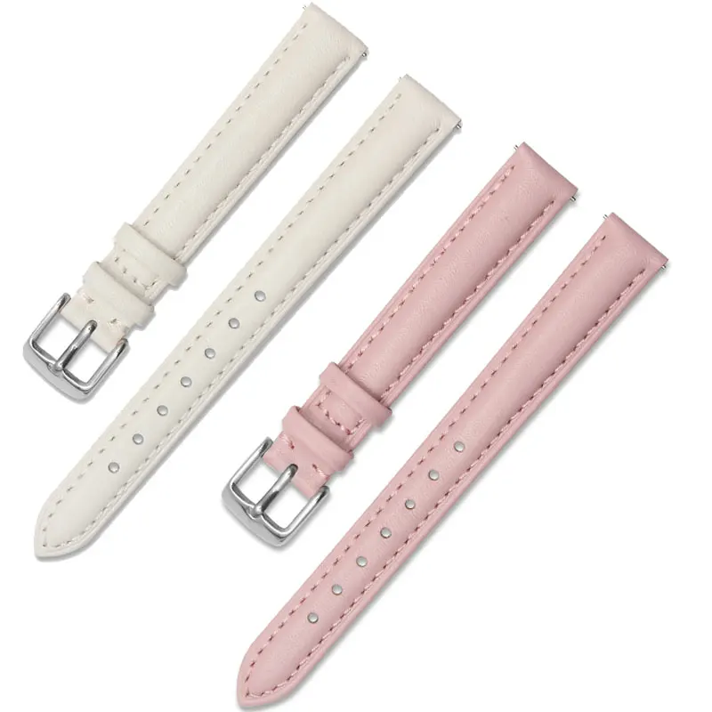 

Quick Release Straps Men Women Bracelets Genuine Leather Watchband 12 13 14 15 16 17 20mm Business Watch Band pink Watchband