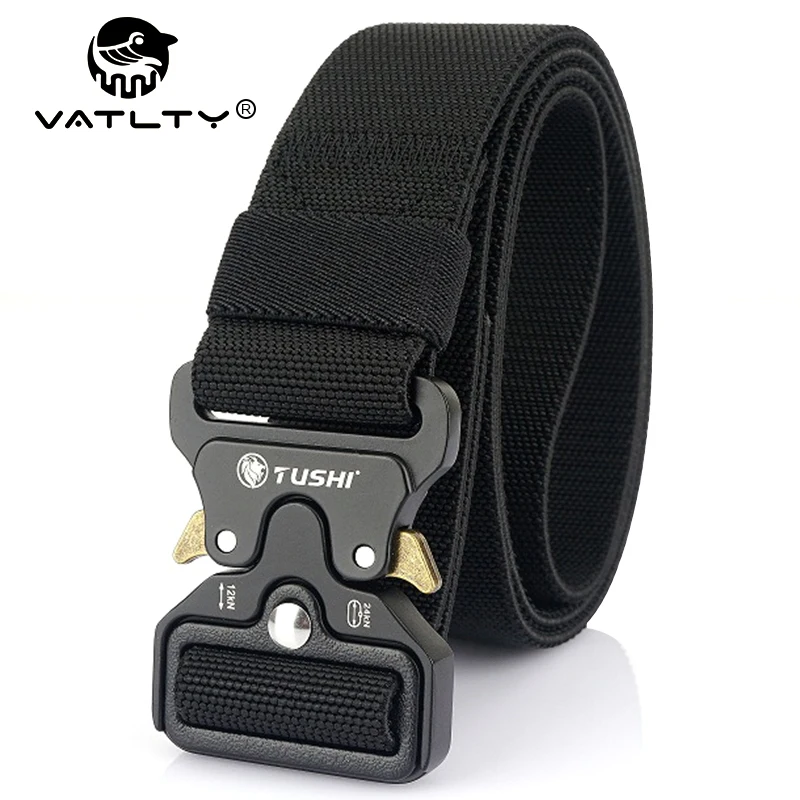 

VATLTY Алюминиевый сплав Эластичный ремень для мужчин Быстросъемная пряжка Военный ремень Тактические джинсы на открытом воздухе Пояс Ремни Пояса Мужской