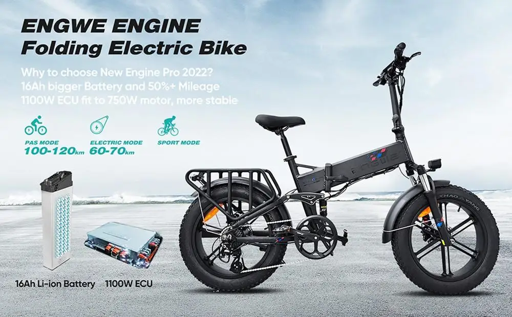 ENGWE ENGINE Pro Electric Bike 750W 48V 16Ah 45km/h Fat Tire E Bike  Mountain Snow Bicycle 20 Inch Hydraulic Disc Brakes 8 speed| | - AliExpress