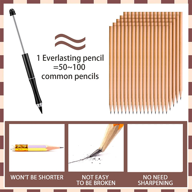 Infinity Pencil Inkless 연필, 영원한 재사용 가능 연필, 쓰기 그리기, 가정용 지속 가능한 연필, 50PCs