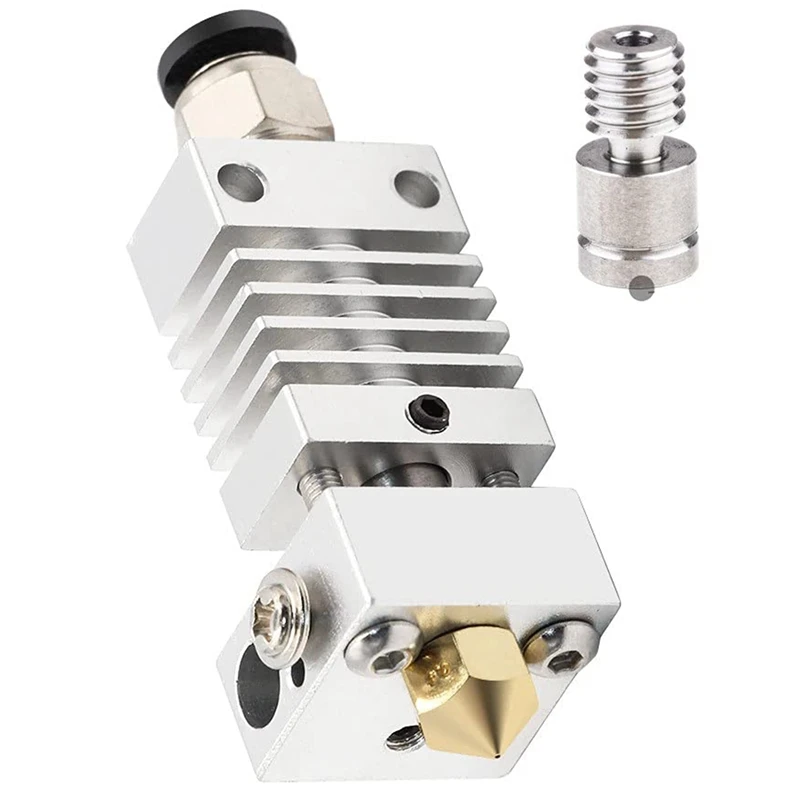 All Metal Hotend - Titanium Heat Break, Nozzle .4Mm, Pneumatic Coupler, Silicone Sock Creality Ender 3 PRO Upgrades red lizard v3 pro v6 hotend plated copper nozzle hoblock assembled bi metal heat break for 3d printer cr 10 cr10s ender 3 v2 pro