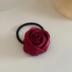 Elegant Rose Flower Elastic Hair Scrunchies (Red)