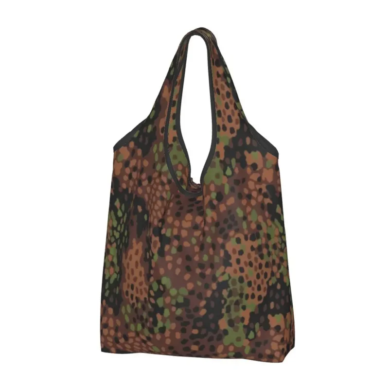 Erbsenmuster Pea Dot German Camo Groceries Shopping Tote Military Army Camouflage Shopper Shoulder Bag Big Capacity Handbags