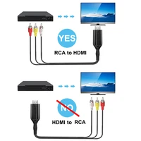 Composite AV/RCA CVBS to HDMI Cable Adapter (Male) 1080P Video Audio Converter Mini AV2HDMI Adapter Converter Box PAL/NTSC - Image 2