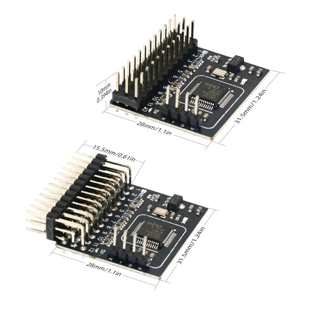 CRSF ELRS 2,4G 12CH PWM receptor ExpressLRS RX 2400RX PWM/CRSF para RC ...