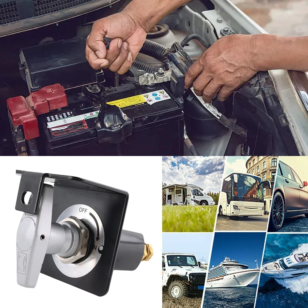 500A Battery Circuit Cutter 12V Battery Disconnect Switch with Lock-Out Plate Fixed Handle Isolator for Car Truck RV Yacht Boat