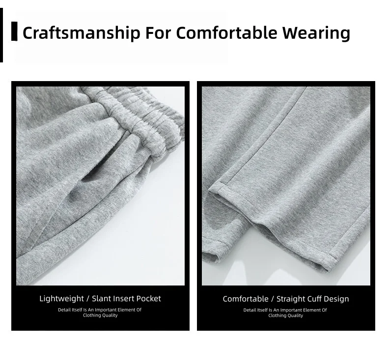 بنطلون واسع الساق للرجال لفصلي الخريف والشتاء، مبطن بالصوف، تصميم مستقيم وفضفاض، بنطلون رياضي كاجوال طويل، بنطلون رياضي أسود