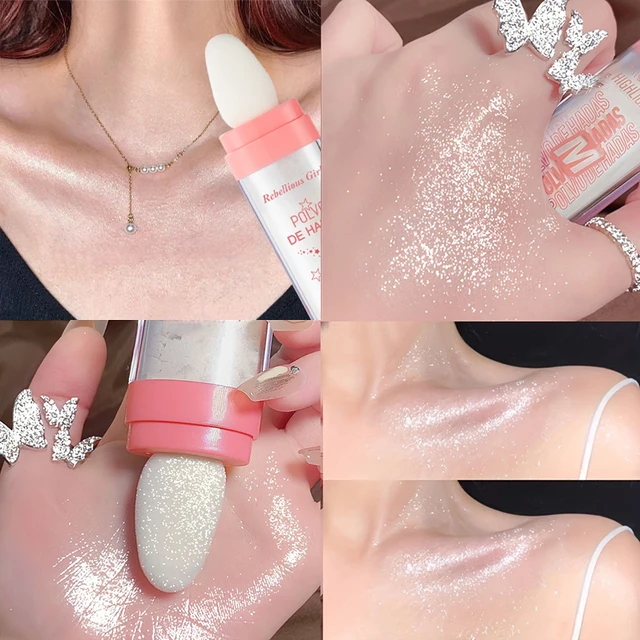 Highlighter Powder White Moonlight Polvo De Hadas Glitter Shimmer Contour Shading Illuminator for Women Face Body Makeup