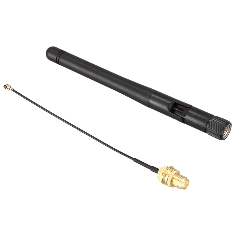 

4X 433Mhz Antenna 3Dbi GSM RP-SMA Plug Rubber Waterproof Lorawan Antenna + IPX To SMA Small Cable Extension