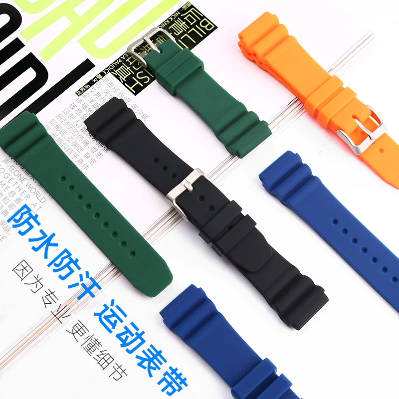 Enhanced Silicone Sport Watchband - 22mm Waterproof Diving Strap