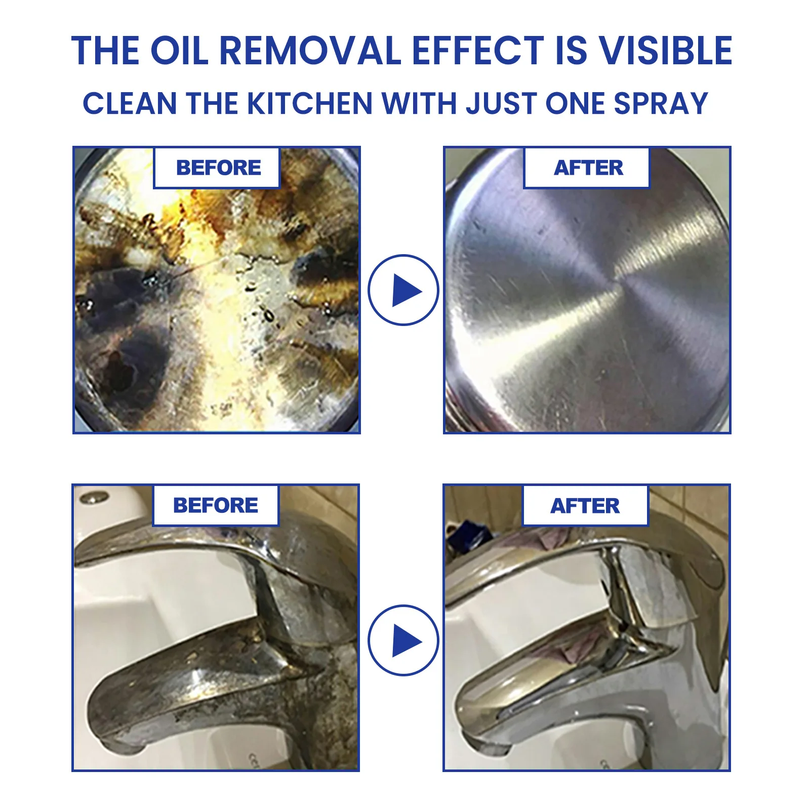 Kitchen Foaming Oil Cleaner Cookware Heavy Oil Removal Grills Ovens Grease Cleaner Rust Prevention Range Hood Degreasing Agent