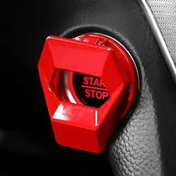 Sleek Engine Start Button Protective Cover - Premium Car Interior Accessory (Red)