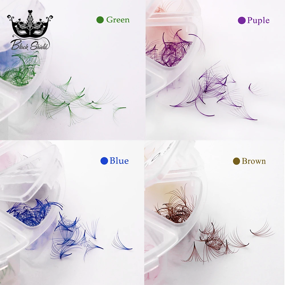 4D-10D Colored Premade Loose Fans 100 Fans D Curl Thin Pointy Base Lash Extensions 8-15mm Mixed Russian Volume Lashes Eyelashes