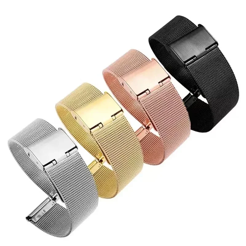 

18mm 20mm 22mm Universal Milanese Watchband Quick Release Wristband Mesh Stainless Steel Strap 12 14mm 16mm 24mm Metal Bracelet