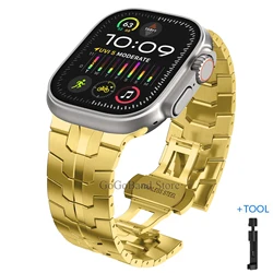 Premium Titanium Color Stainless Steel Watch Bracelet for 44mm - 45mm - 46mm - 49mm (Gold - tool)