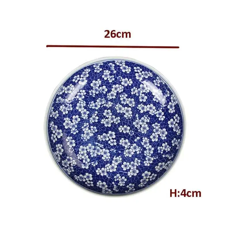 Large Serving Plates Chinese Blue And White Dish Bowl Retro Porcelain Tableware Home Dish Spaghetti Roast Turkey Roast Goose