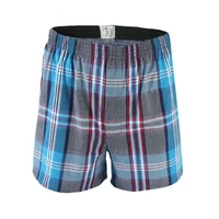 5 pièces/lot Boxer hommes mince sous-vêtements d'été coton homme grande taille court respirant Plaid Flexible Shorts Boxer mâle caleçon 5