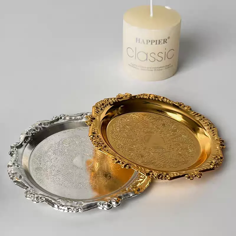 Silver and gold iron plate, decorative jewelry display