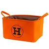 Simple Orange Desktop Fabric Storage Basket Home Toy Makeup Fabric Storage Basket Foldable With Handles Letter Storage Organizer 5