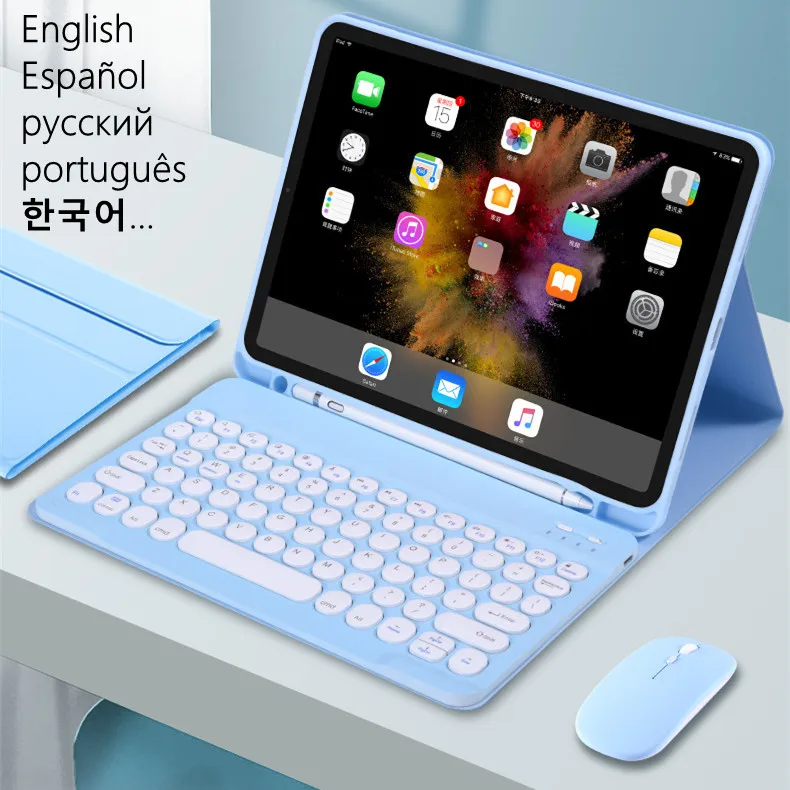 

Case for iPad Mini 5 Keyboard Case For iPad Mini 5 4 3 2 1 Cover Russian Spanish Korean Arabic French Keyboard Funda Coque