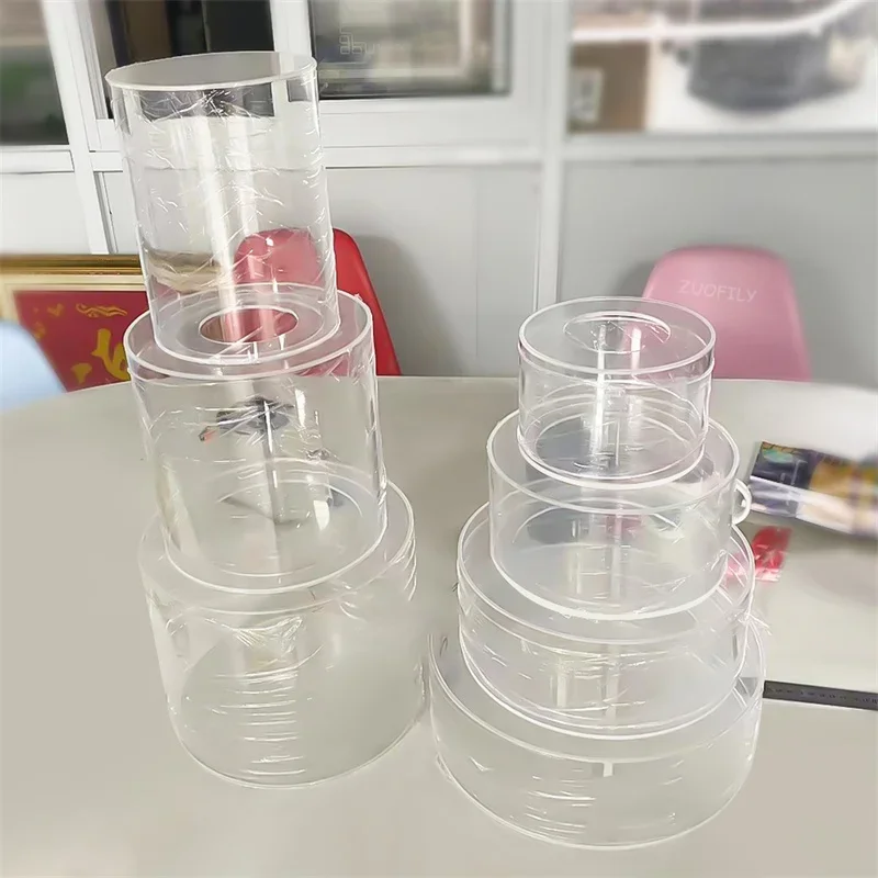 Round Acrylic Cake Display Board Cake Edge Smoother Scraper Tray Stand DIY Refillable Board Base Baking Decoration Tool cake decorating tools,cake stand