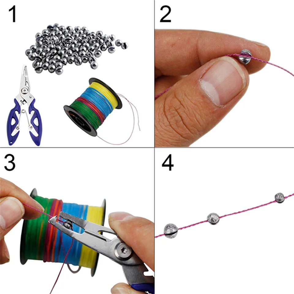 Blei-Angel-Sinker, 205 Stück, offener Blei-Anhänger mit Aufbewahrungsbox, 0,2 g, 0,3 g, 0,4 g, 0,6 g, 0,8 g, zum Werfen und Tiefwasserfischen, Pesca – Detail 7