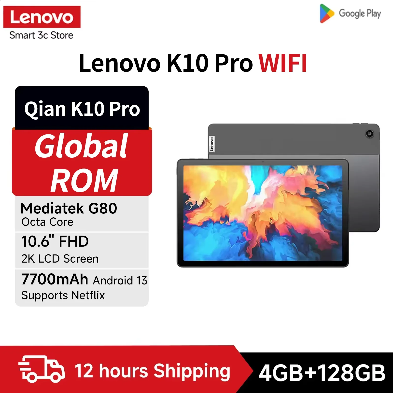 Global Rom Lenovo K10 Pro Tablet TB223FC 10.6 inch 8 Core Mediatek