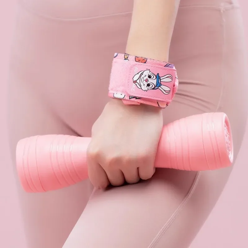 Women Pink Cute Rabbit Wristband for Fitness Elastic Gym Wrist Wraps Pull-up Rowing Train Wrist Support Weightlifting Wristband