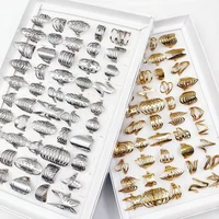 20Pcs/Lot Fashion Stainless Steel Hollow Rings for Men and Women Mixed Style Heart Love Butterfly Flower Geometric Charm Jewelry 1