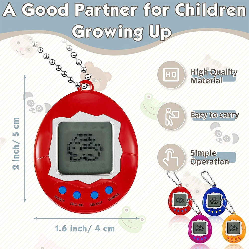 Tamagotchi Virtual Electronic Digital Pets Keychain Game Keyring Retro Handheld Machine Nostalgic for Funny Gifts E Pixel Toy 2