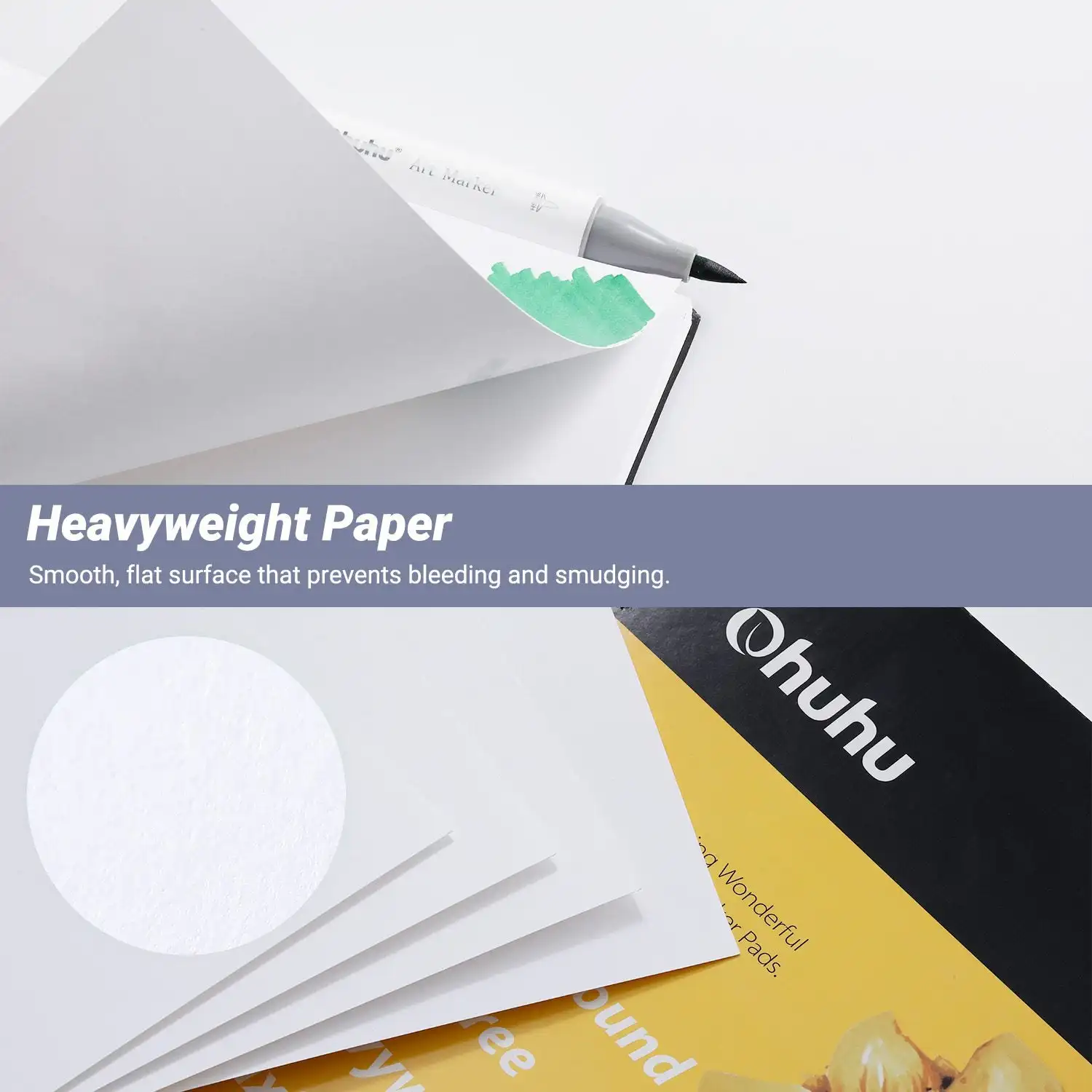 Ohuhu Spiral Bound Marker Pad for Alcohol Markers Art Sketchbook Watercolor Paper Pad Drawing Notebook for Markers School Gift 4