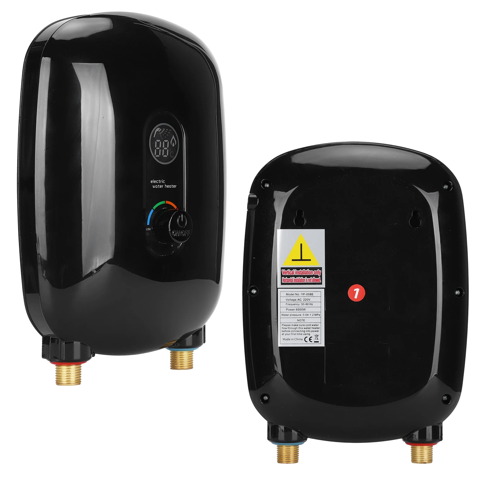Electric Water Heater Energy Saving Water Heater 6500W LED Display Temperature for Shower Bathing Equipment Hotel Home