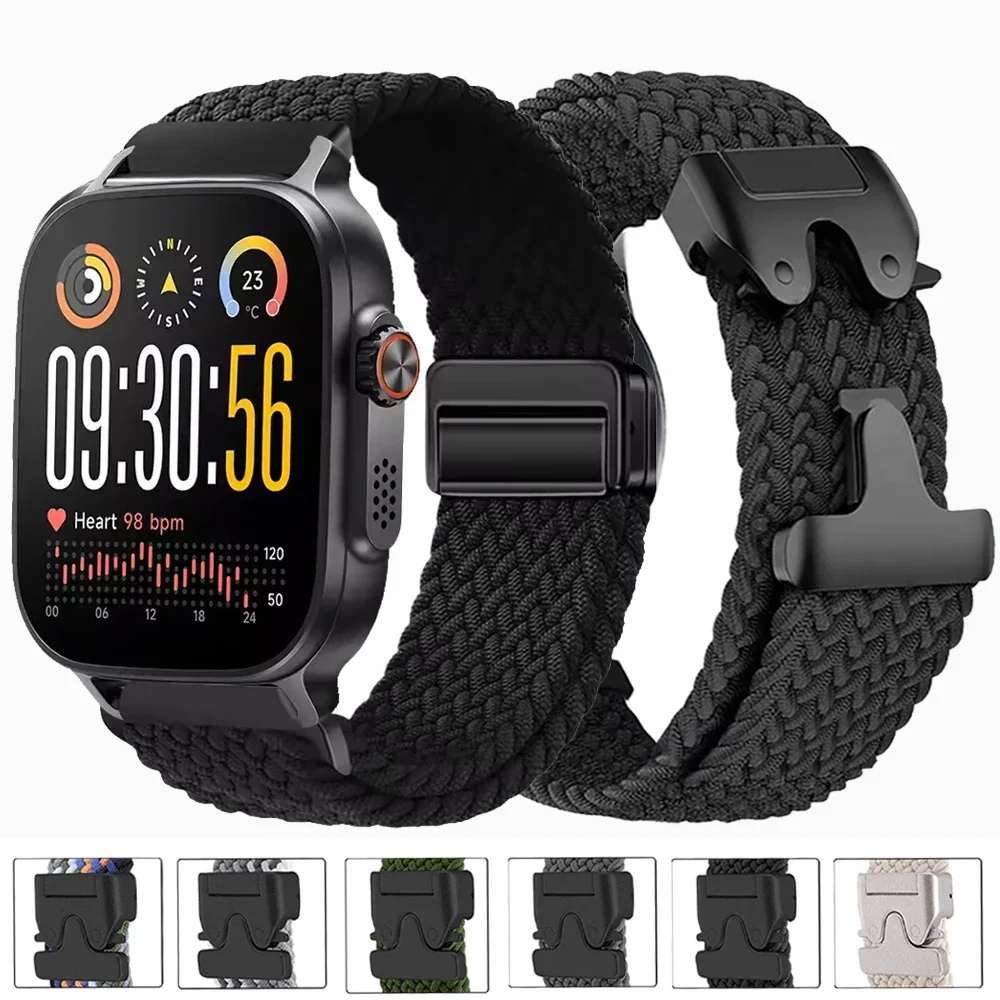 Parachute Buckle Nylon Sports Watch Strap, 20mm/22mm Adjustable Band