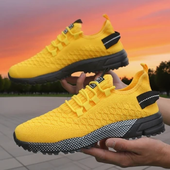 أحذية رياضية للرجال خفيفة الوزن شبكية للاستخدام الخارجي للرجال حذاء تدريب متقاطع مناسب شبكي للرجال لليوجا واللياقة البدنية أحذية رياضية مصممة للرجال 4