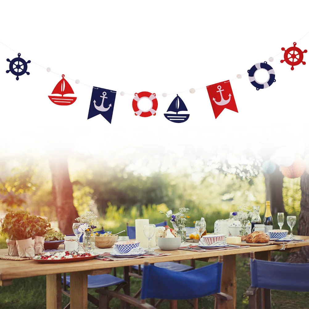 

Hanging Decor for Party Ocean Theme Banner Garland Wedding Sailing Banners Baby Decorations