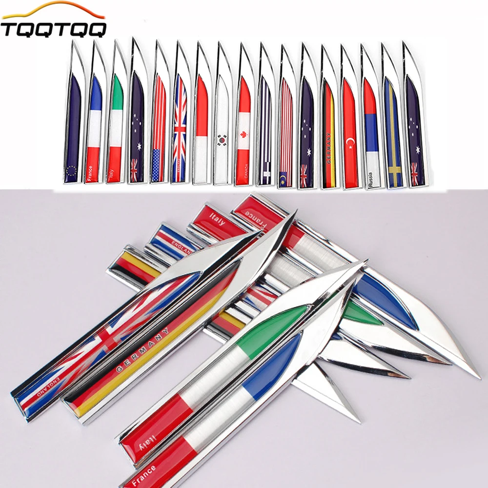 

1Pair Countries Flag Emblem Badge Individuality 3D Metal Sticker Decals Cars Trucks Motorcycle for Car Motorcycle Sticker
