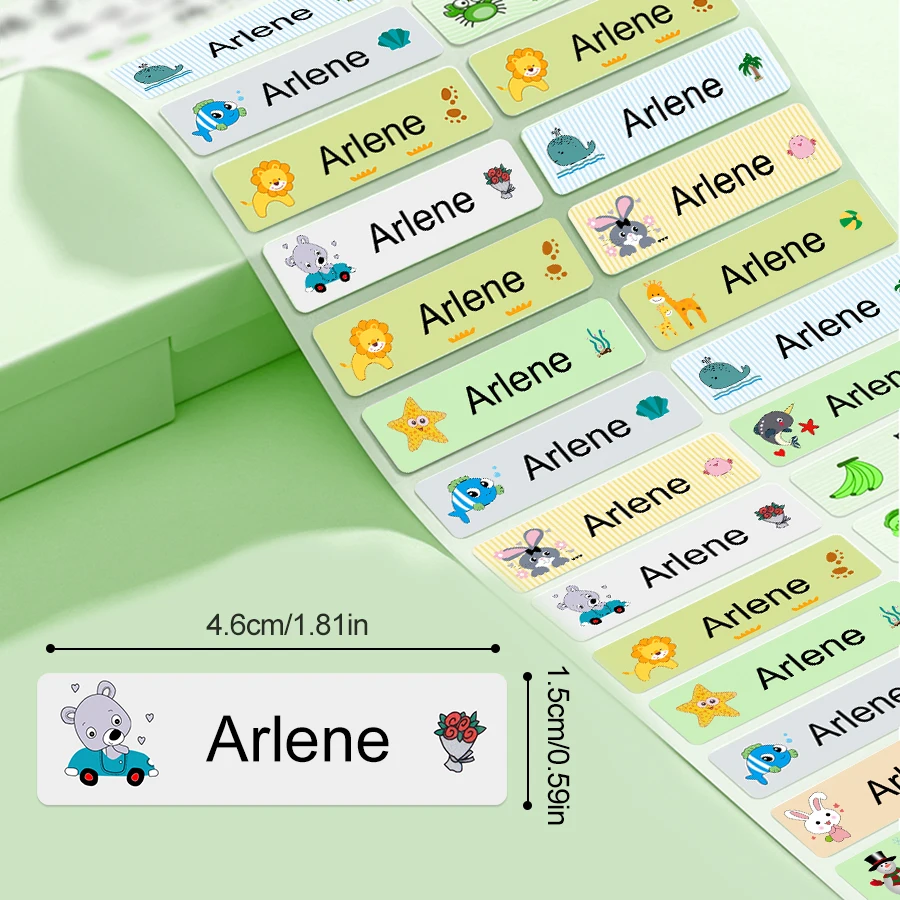 name stickers, personalized labels, waterproof office supplies labels, school stationery, water bottles, toys, large