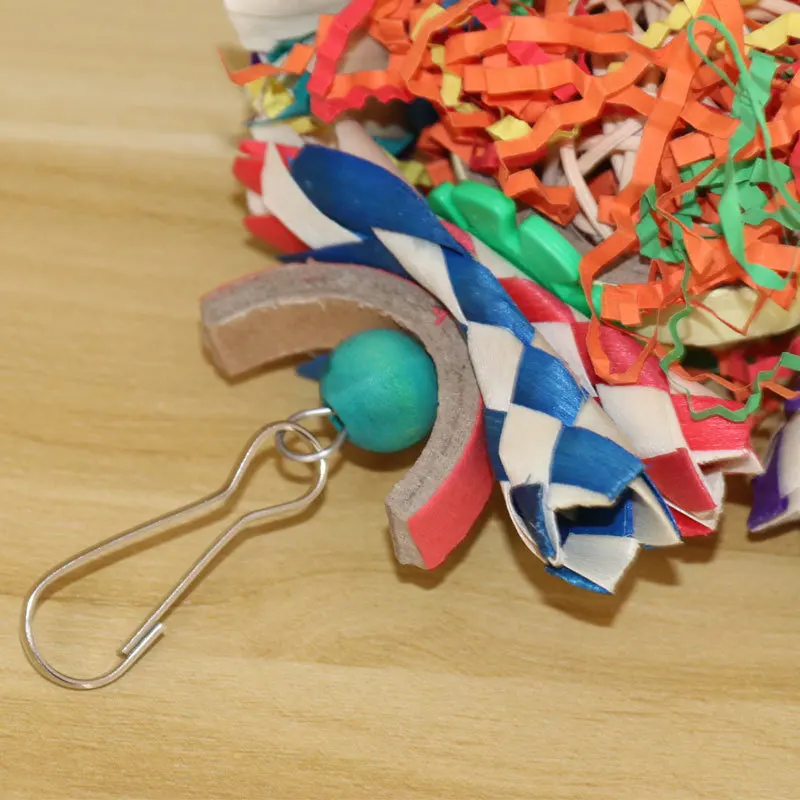 Parrot toy colored rattan ball paper tube bird cage decoration pendant bird toy,parrot toy,bird toy
