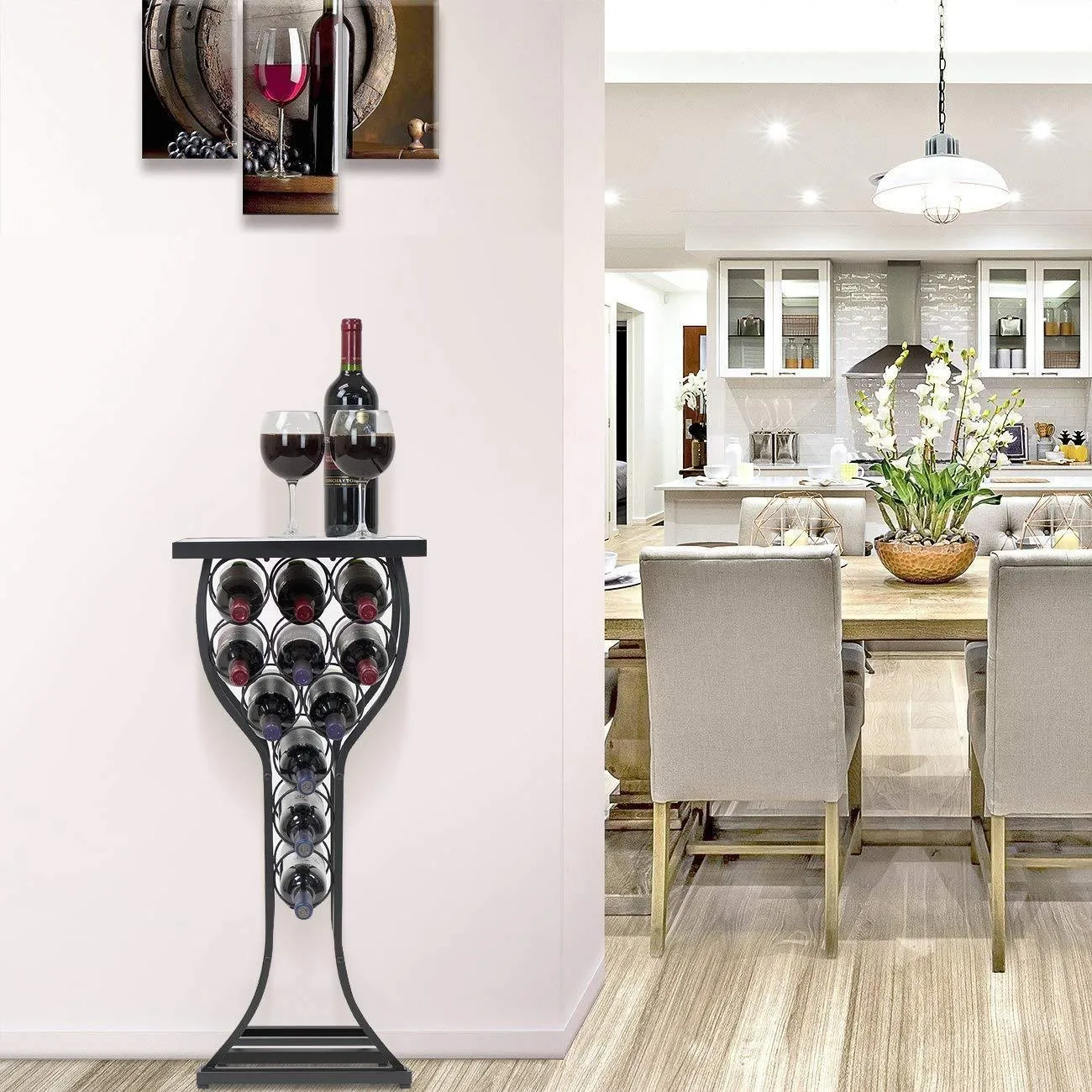 Iron Wine Rack Restaurant Floor Wine Cabinet Modern Simple Living Room Display Rack Shelves Racks Home Camping