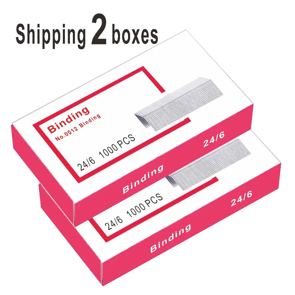 2 Boxes Staple 24/6 Bookbinding Dental Clamps Rivets For Stapler School Supplies Office Accessories Stationery Binding Stapler
