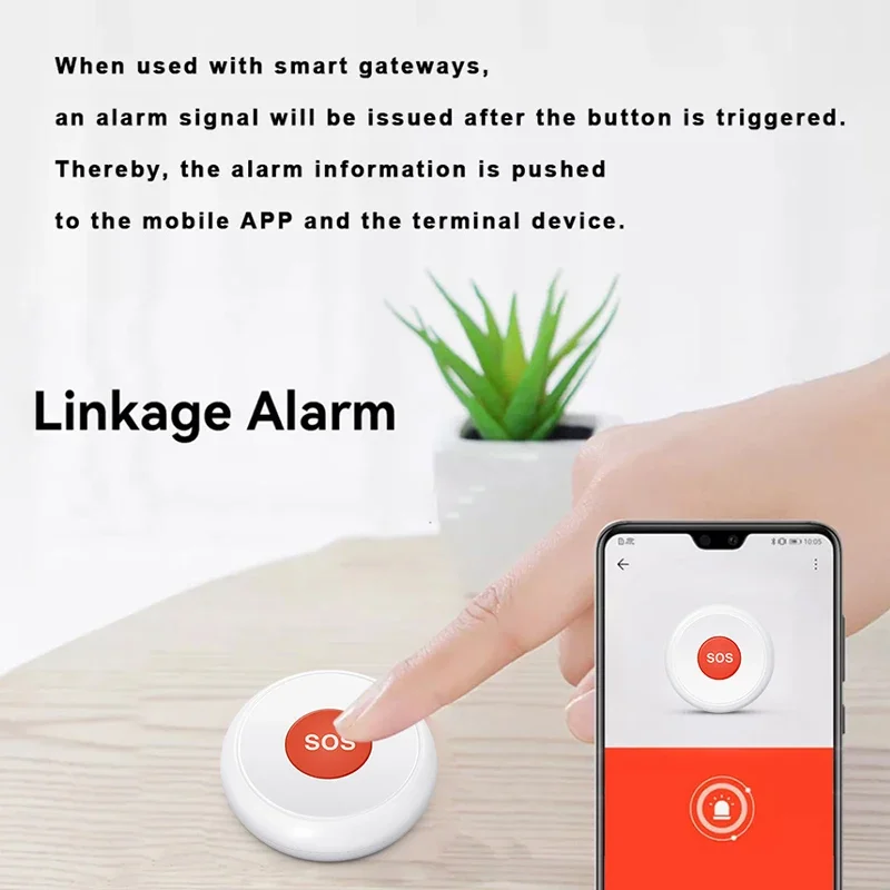 Tuya Smart ZigBee SOS Panic Button With One-Click Alarm Aor Remote Assistance Designed For Senior And Child Emergency Alerts. medical alert button,emergency alarm button