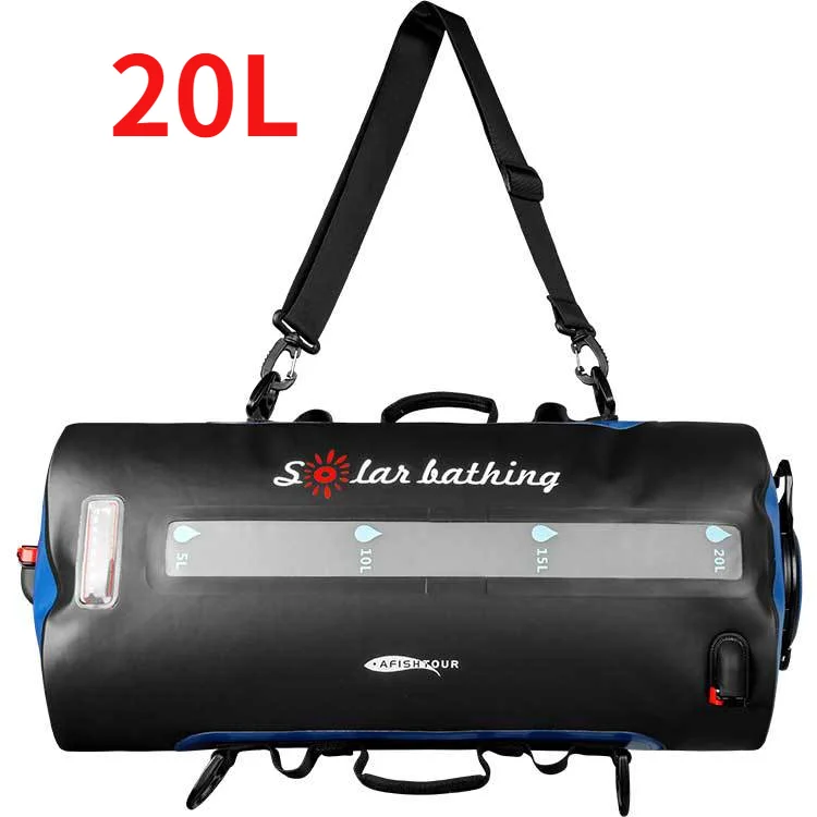 20L Solar heating shower bag outdoor portable hot water shower bag portable water storage bag outdoor sports camping trip 40g portable tool pen with glass breaker self defense ball pen tactical survival pens for outdoor sports life saving pens 1645b