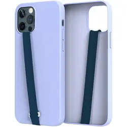Silicone Grip Phone Holder Strap with Finger Ring and Kickstand (Dark blue - S)