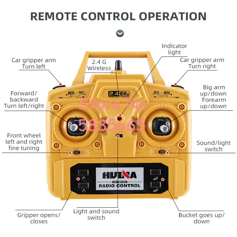 47CM Large 1:14 Scale Remote Control Catch Wood Dump Truck 26CH 680° Rotate Alloy Simulation Sound Electric RC Engineering Truck 6