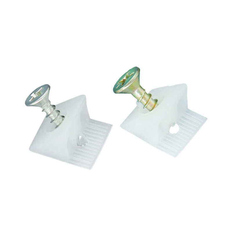 652F 50 Pack Plastic Corner Bracket Furniture Mending Wedges with Screws Drawer Supports Fastener for Sagging Drawers