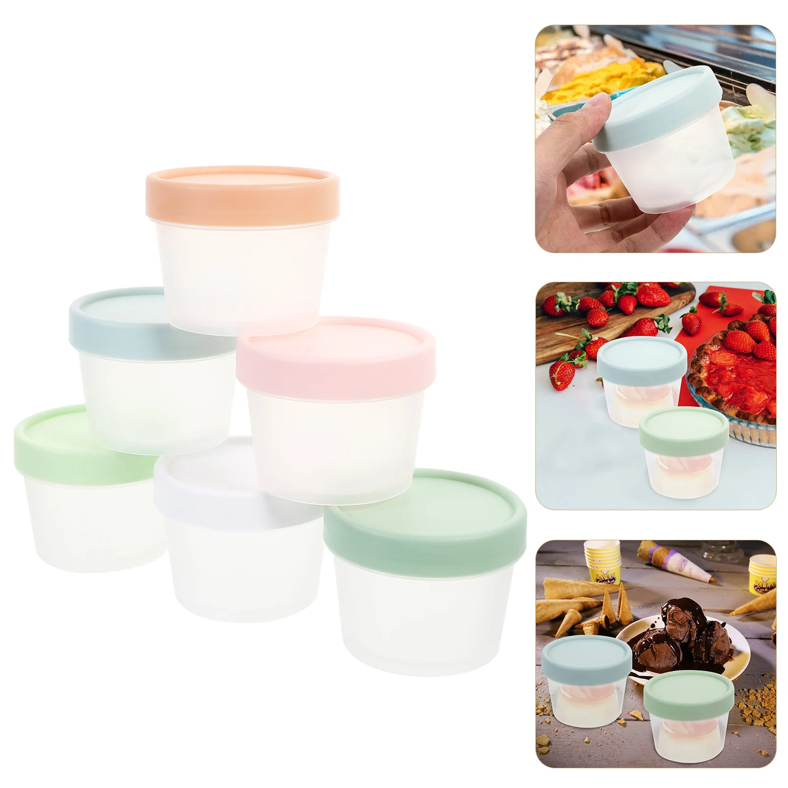 

6 Pcs Fruit Storage Keeper Tub for Freezer Containers Household Storage Keeper Homemade Yogurt