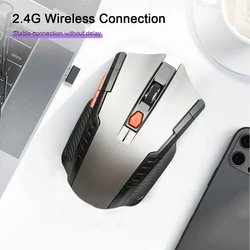 Ergonomic Wireless Mouse with USB Receiver - Versatile 6 - Button Design (Gray)