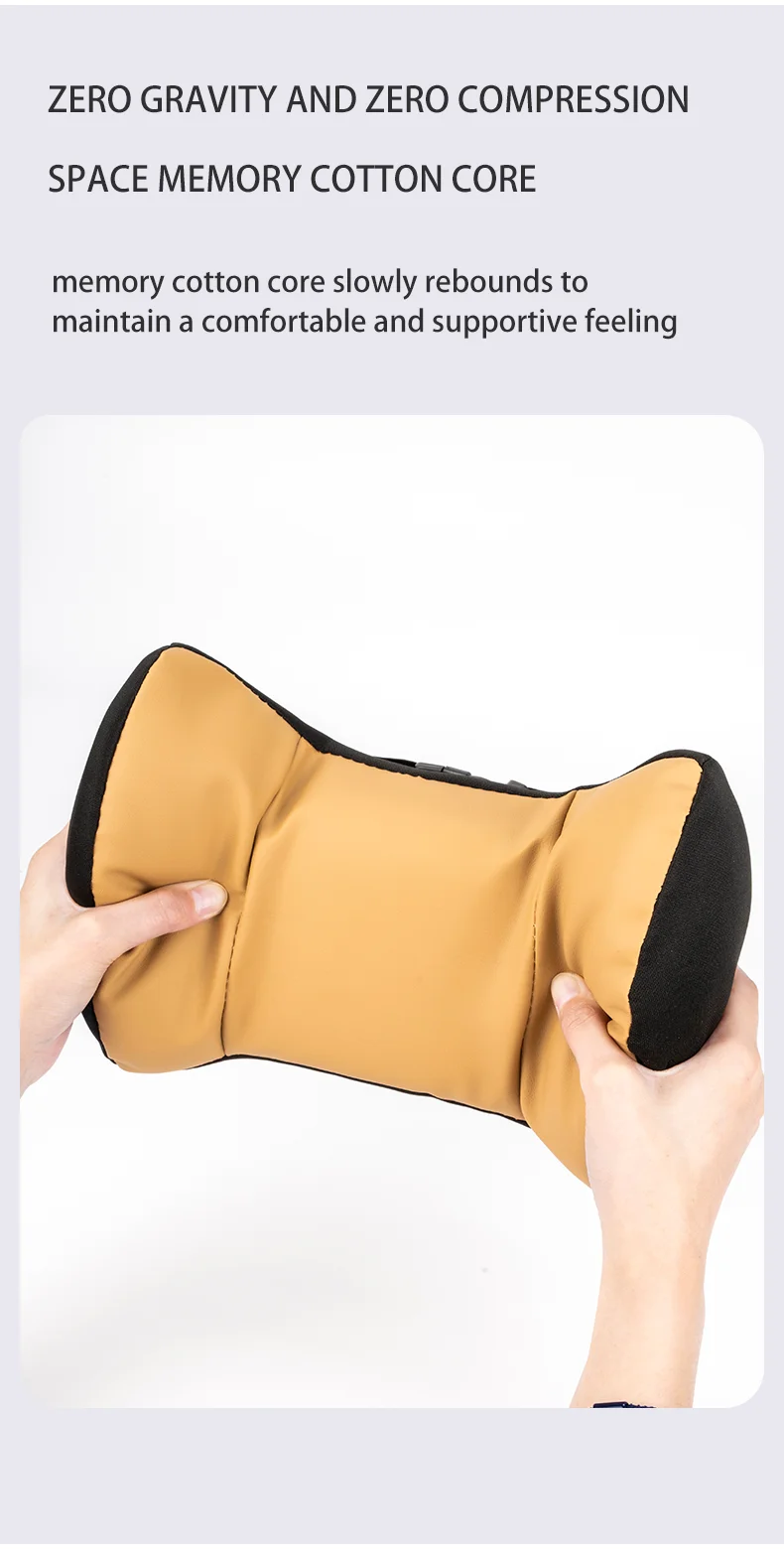 High quality car neck pillow headrest lumbar support leather material Comfort an