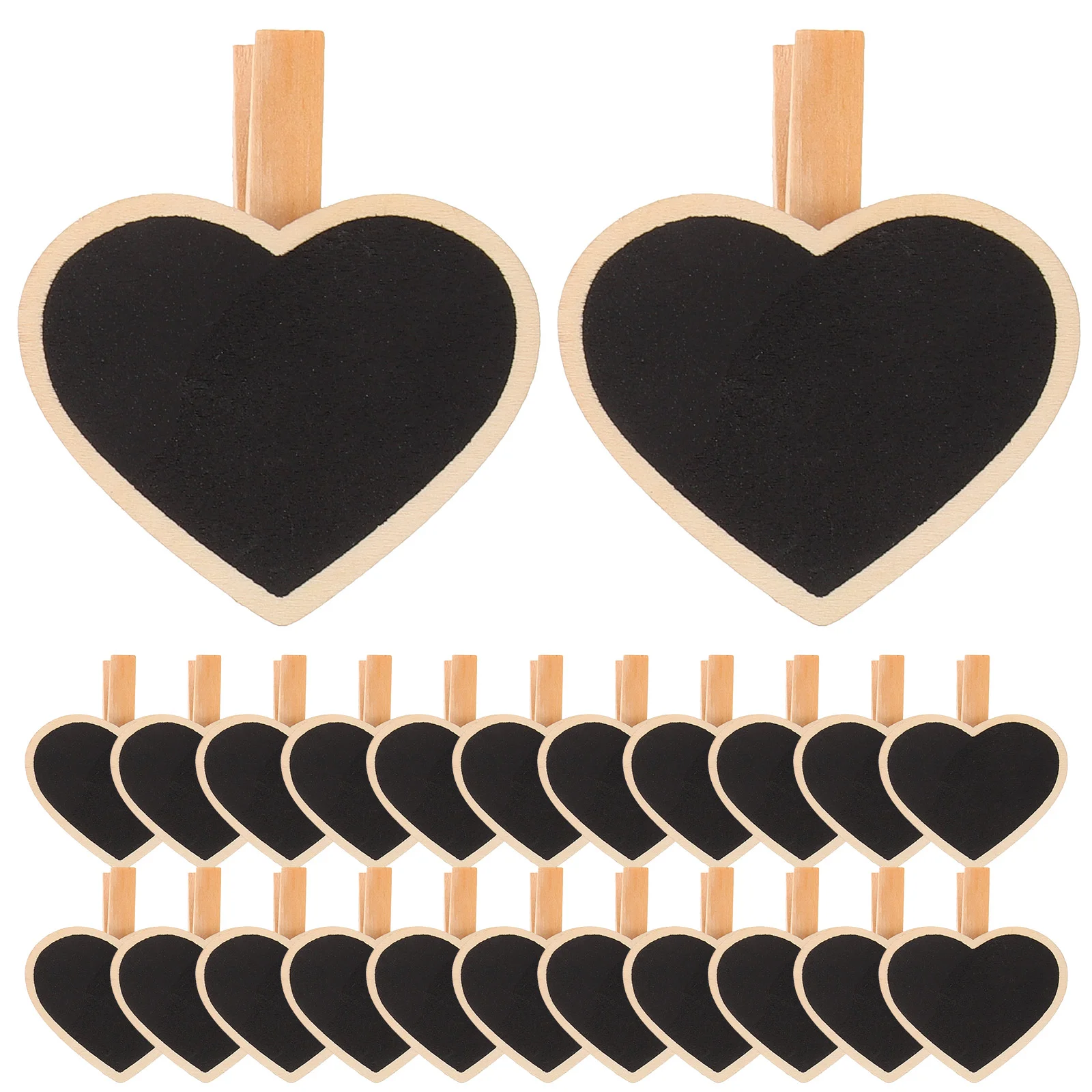 

24 Pcs Mini Ornaments Signs Clamps Household Memo Clips Wood Chalkboard Blackboard Note Taking